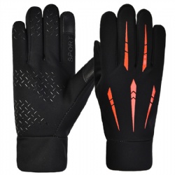 Wholesale skid resistance full finger male touch screen outdoor waterproof winter warm sports safety cycling gloves